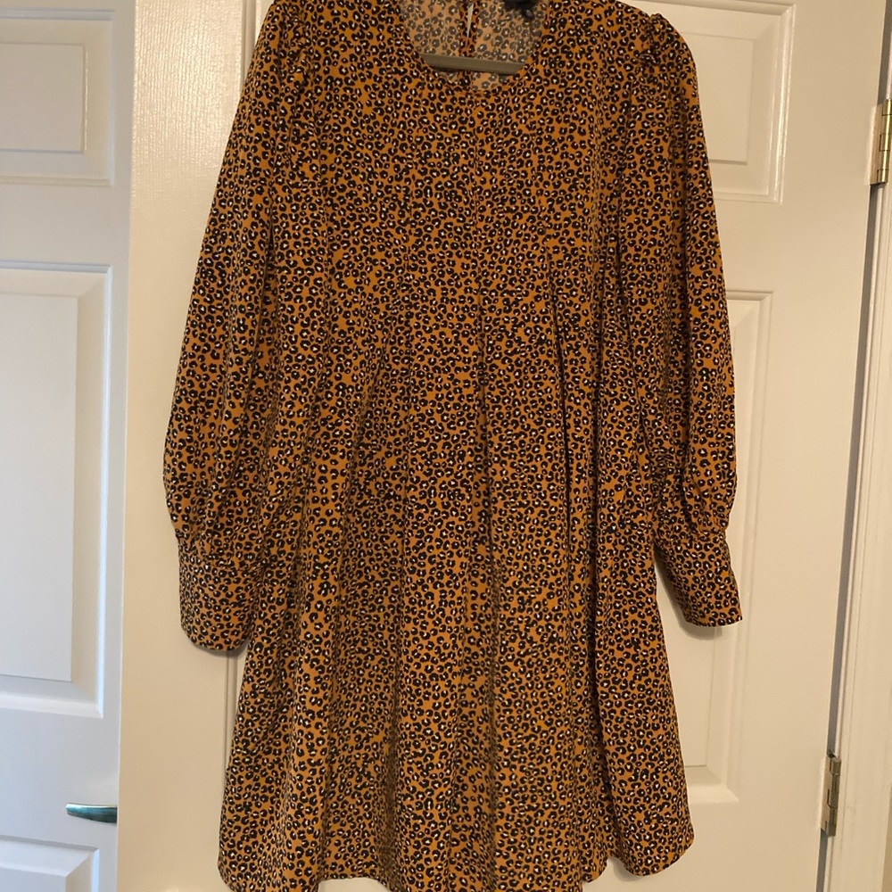 Cheetah print babydoll style dress